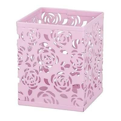 Imagen de RICOO organizador escritorio B003 P, de mesa en hierro, ideal para oficina, hogar y rotuladores, Soporte bolígrafo, 8 x 10 cm, Rosa