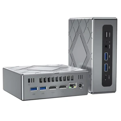 Imagen de NiPoGi Mini PC Ιntel Core i5 12450H(8C/12T,hasta 4,4 GHz), Computadoras de Escritorio Doble Slots 32GB DDR4 512GB M.2 NVMe SSD 4K UHD, USB 3.0/WiFi6/Tipo C/BT5.2/RJ45 para Home Cinema Oficina