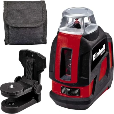 Imagen de Einhell láser 360 TE LL (láser cruzado, línea horizontal/vertical y horizontal de 360, autonivelante, incluye soporte pared, bolsa), negro