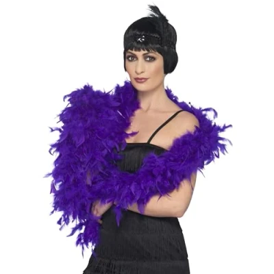 Imagen de Smiffys Boa Deluxe, morada, pluma, 180cm, 80g
