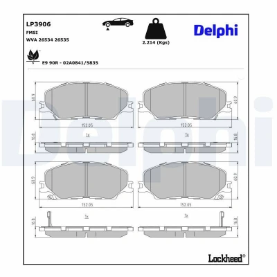 Imagen de Juego de pastillas DELPHI LP3906