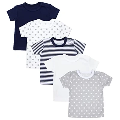 Imagen de TupTam Camiseta Manga Corta para Bebé, Pack de 5, Multicolor, 92