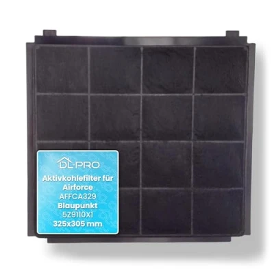 Imagen de DL pro filtro de carbón activo 325 x 305 mm para Airforce AFFCA329 apto Blaupunkt 5Z9110X1 campana extractora