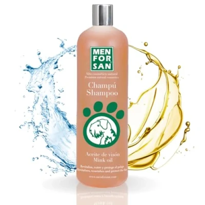 Imagen de MENFORSAN Champú Con Aceite de Visón para Perros Protege y Nutre el Pelaje Fortalece las Fibras Ácidos Grasos Esenciales Hidratación Profunda 1L