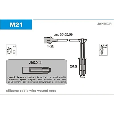 Imagen de JANMOR M21 Juego de Cables Encendido MERCEDES BENZ: SL Cabrio, W124 Berlina, Coupé