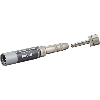 Imagen de Shure A95U Transformador, Bajo Z, macho XLR a alta Z MC1 M, conector con junta, 1/4 teléfono enchufe/jack