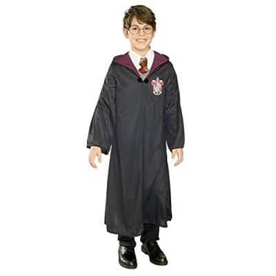 Imagen de Rubies Disfraz Harry Potter Clásico para niños y niñas, Túnica con capucha unisex insignia de Gryffindor impresa, Magos Hogwarts, Licencia Oficial Warner Bros