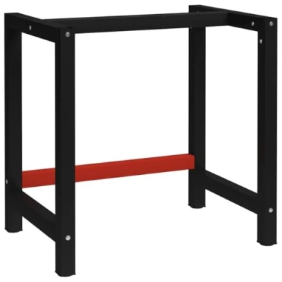 Imagen de vidaXL Estructura de Banco Trabajo Soporte Mesa Taller Herramientas Garaje Moderno Resistencia Duradera Metal Negro y Rojo 80x57x79 cm