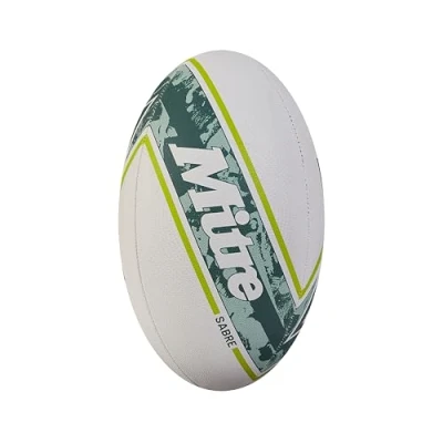 Imagen de Mitre Sabre Balón de Rugby para Unisex Adulto, Blanco/Menta/Lima, 3