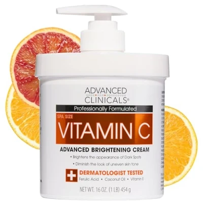 Imagen de Advanced Clinicals Crema de vitamina C 16 onzas Brightening Cream. Antiedad, grande, oz. by