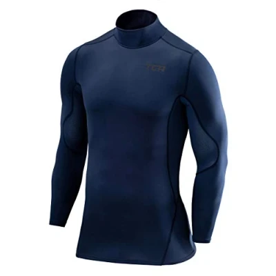 Imagen de TCA Hombre SuperThermal Top Interior Térmico Da Manga Larga Compression Base Layer Cuello Alto Azul Oscuro, L
