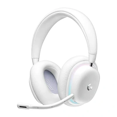 Imagen de Auriculares gaming Logitech G G735, Aurora Collection, Inalámbricos, Bluetooth, Lightspeed, Lightsync RGB, PC, Móvil, Blanco