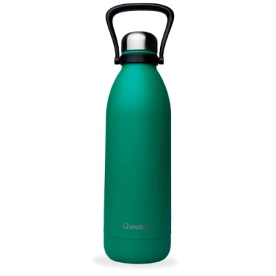 Imagen de QWETCH Botella isotérmica Titan Matt Verde Toundra 1,5L 48h Frío &amp; 16h Caliente Sin BPA, Impermeable de acero inoxidable con asa transporte