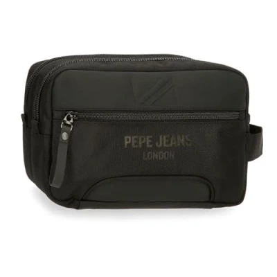 Imagen de Pepe Jeans Bromley Neceser Dos Compartimentos Adaptable Negro 26x16x12 cms Poliéster