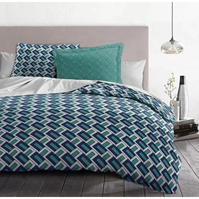 Imagen de Home Linge Passion Funda nórdica 3 Piezas 100% algodón 57 Hilos 2 Personas 220x240 cm Minerva Bleu