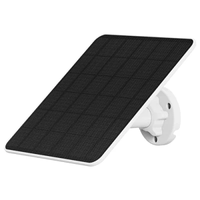Imagen de NIVIAN Panel Solar 6W para Cámaras de Seguridad IP Conector USB Tipo C y Adaptador MicroUSB Fácil Instalación con Soporte Ajustable, Blanco, 1 Unidad, Plástico