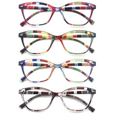Imagen de HEEYYOK Gafas de Lectura Mujer,Rectangulares +1.25 Presbicia Mujer,Montura Ligera con Estampado Flores.