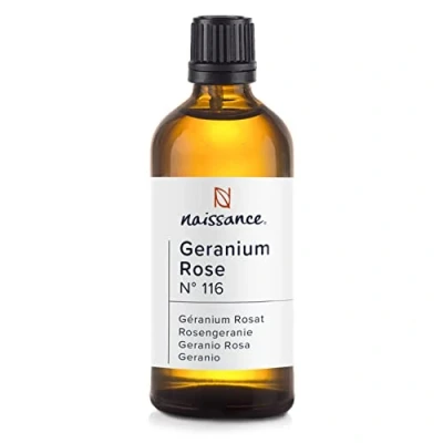 Imagen de Naissance Aceite Esencial de Geranio (No. 116) 100ml Puro, Natural &amp; No Diluido Para Quemador, Humificador, Aromaterapia, Difusor, Masajes Velas, Jabon, Baño