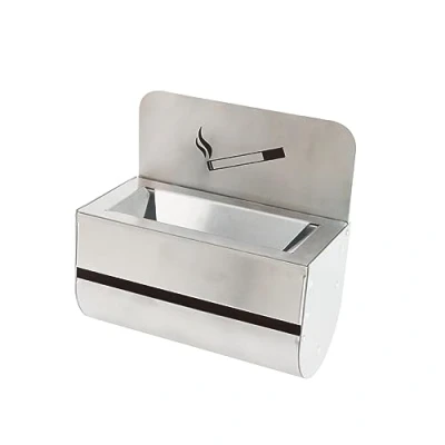 Imagen de Danieli Store Cenicero Exterior de Pared Acero Inoxidable 19x10x11 cm Fácil Limpiar y Vaciar Pequeño Compacto