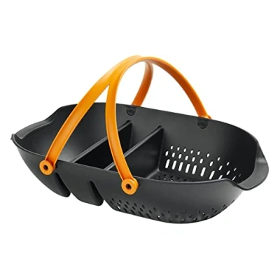 Imagen de Fiskars Cesta de cosecha, Para recoger, transportar y limpiar las herramientas cosecha recolección, Plástico, Negro/Naranja, Plus, 1062831