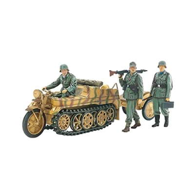 Imagen de TAMIYA 35377 000 Militär 1:35 Dt. Sd.Kfz.2 Kettenkrad (Mit.Prod.) Reproducción fiel, modelismo, kit de plástico, manualidades, aficiones, maquetas, montaje, sin barnizar