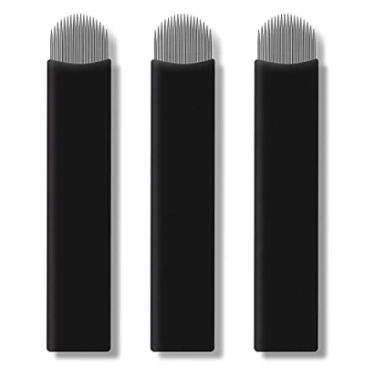 Imagen de 50pcs Negra Aguja Microblading Nano 0.18mm Agujas de tatuaje cejas para pluma (18U)
