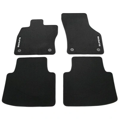 Imagen de Skoda Superb III 3V1061404B Juego de Alfombrillas Textiles estándar (3 V), Color Negro