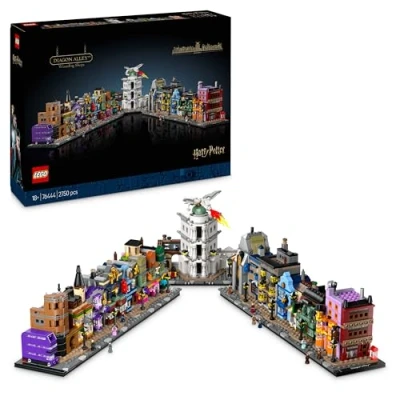 Imagen de LEGO Harry Potter Tiendas Mágicas del Callejón Diagon Maqueta para Adultos y 12 Micro Figuras de Colección, Autobús Noctámbulo, Regalo Mujeres Hombres, Decoración Dormitorio, Set Magia 76444