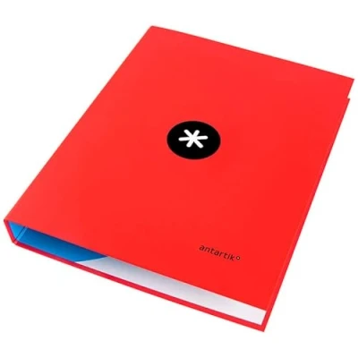 Imagen de CARPETA LIDERPAPEL ANTARTIK A4 FORRADA 4 ANILLAS 25 MM REDONDAS COLOR ROJO