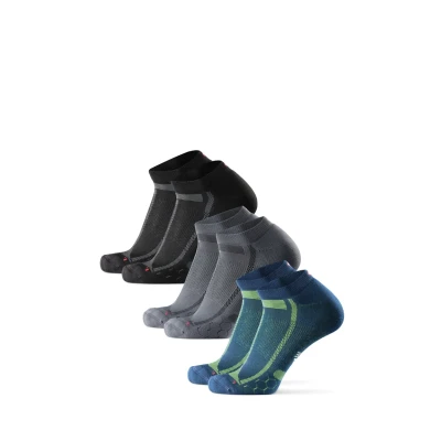 Imagen de Danish Endurance LOW CUT Distance Running 3 PACK Calcetines tobilleros, Talla: 39 42, Grey, black, blue
