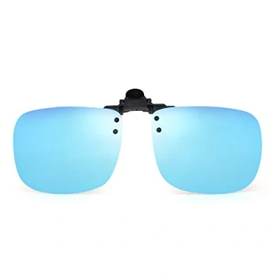 Imagen de JM Polarizadas Clip en Gafas de Sol Sin Marco Flip up Lente Para Graduadas Azul Espejo