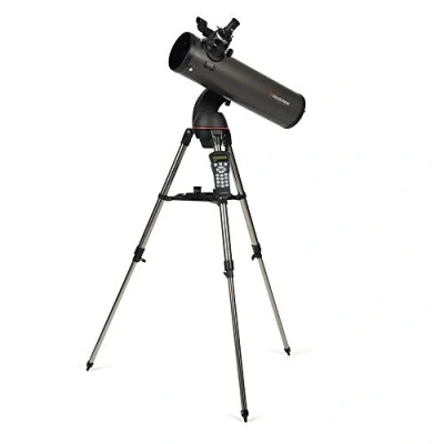 Imagen de Celestron 31145 NexStar 130SLT Telescopio Reflector newtoniano computarizado portátil, Soporte Tipo Horquilla liberación rápida, Bandeja Accesorios y Software de edición Starry Night, Gris
