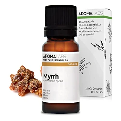 Imagen de BIO Aceite Esencial Mirra 10mL 100% Puro, Natural, Quimiotipado y Certificado AB/Cosmos Certified Aroma Labs (Marca Francesa)