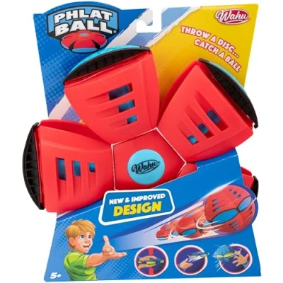 Imagen de Wahu PHLAT BALL Classic Edición 25 Aniversario Rojo Disco Volador Transformable Juegos de Exterior para Niños Desde 5 Años Bola 15,7cm Frisbee 22,9cm Juego al Aire Libre