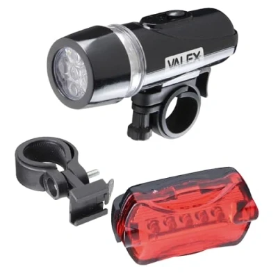 Imagen de Valex Juego de Luces para Bicicleta, Faros Delanteros y Traseros