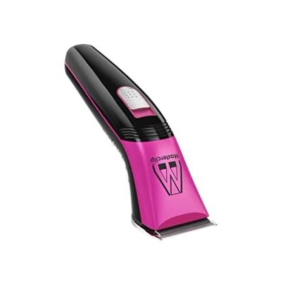 Imagen de Masterclip Recortadoras de caballos inalámbricas (rosa), ultra silenciosas; kit profesional aseo con recortadora ligera. Cortapelos Showmate II recargable para recortar y ponis