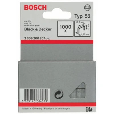 Imagen de Bosch Professional 2 609 200 207 Grapa de alambre plano tipo 52 12,3 x 1,25 12 mm (pack 1000)
