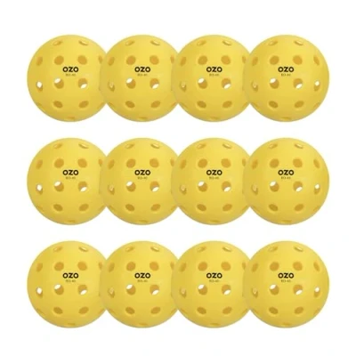 Imagen de OZO Pickleball Set de 12 Bolas para Exteriores, 40 Agujeros, Moldeo por Inyección