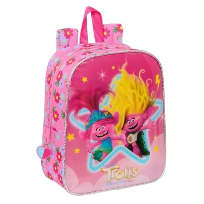 Imagen de Safta TROLLS 3 Mochila Infantil, Niño, Escolar, Adaptable a Carro, Ideal para Guardería, Cómoda y Versátil, Calidad Resistencia, 22x10x27 cm, Color Rosa