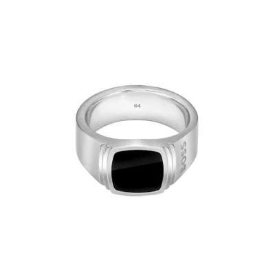 Imagen de BOSS Odell Anillo silvercoloured/black, Hombre, Talla: 64, Silver coloured/black