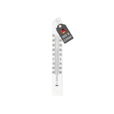 Imagen de Lantelme Termómetro analógico Fabricado en Alemania interior exterior de 17 cm Indicador temperatura preciso Blanco Azul Negro Beige o Madera Resistente a la intemperie para
