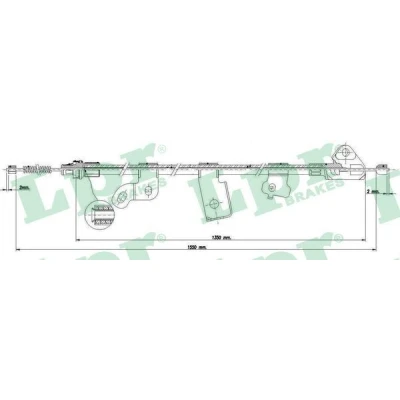 Imagen de LPR C0889B Cable de Freno Mano 1552/1347 Tambor TOYOTA: Yaris I Hatchback