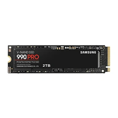 Imagen de Disco duro SSD Interno 2 TB Samsung 990 PRO MZ V9P2T0BW, Interno, PCI Express 4.0, M2, 7450 MB/s, Negro