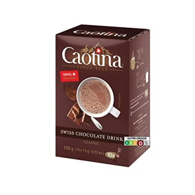 Imagen de Caotina original chocolate para beber, palitos porción de taza, cacao en polvo con el mejor suizo, caliente sostenible y certificado, 1x150g