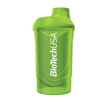 Imagen de BioTechUSA Wave Shaker Botella Mezcladora 100% a Prueba de Fugas Mezcla Mejorada Duradera y Segura Fácil Usar Limpiar, 600 ml, Verde