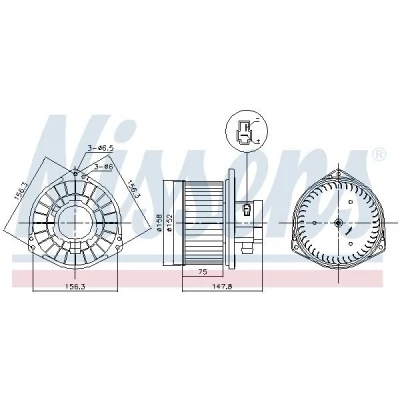 Imagen de NISSENS 87531 Ventilador de Calefacción sin controlador incorporado MITSUBISHI: L200 / Triton IV Pick up