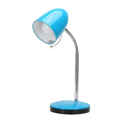 Imagen de Aigostar lámpara de escritorio retro metal， flexo vintage sin bombilla， mesa compatible con bombillas modelo E27， Máx 240V， lampara lectura cable 153 cm， azul