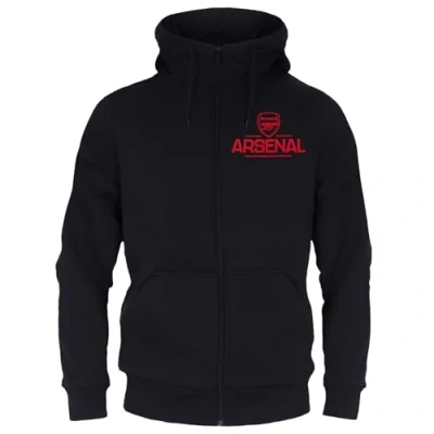 Imagen de Arsenal FC Sudadera Oficial con Capucha y Cierre de Cremallera para Hombre Forro Polar Negro 3XL