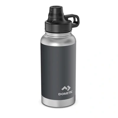Imagen de DOMETIC, Termo líquido de acero inoxidable, recipiente aislado caliente y frío, negro, capacidad 900 ml