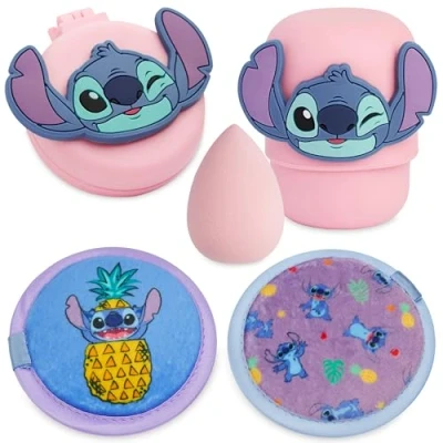 Imagen de Disney Stitch Set de Accesorios Belleza con Esponja, Discos Desmaquillantes Reutilizables y Cepillo Viaje